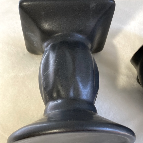 NWT Set of Buddha Statue - Stand Head Bust Figurine -Stand Black Glazed Ceramic - Picture 7 of 11